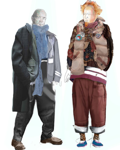 Collage clowns ensemble fond blanc